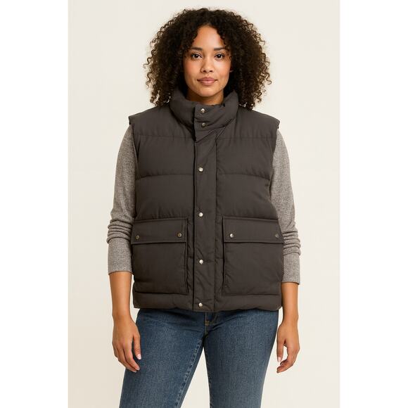 Wood lake Size L Polyeter Blend Lining Nylon Black Puffer Vest - Picture 1 of 6